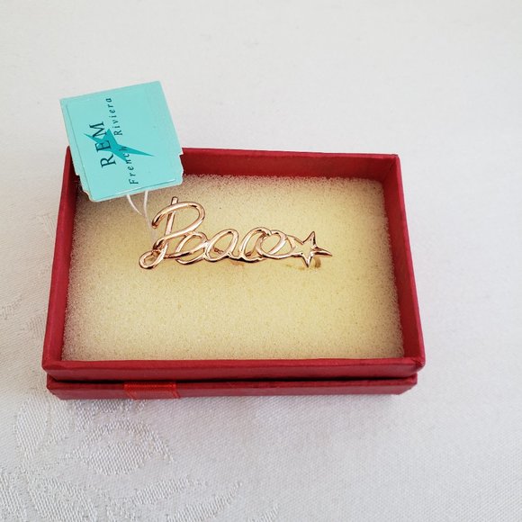 10kt Rose gold over 925 Sterling Silver. PEACE double ring REM French Riviera - Picture 5 of 8